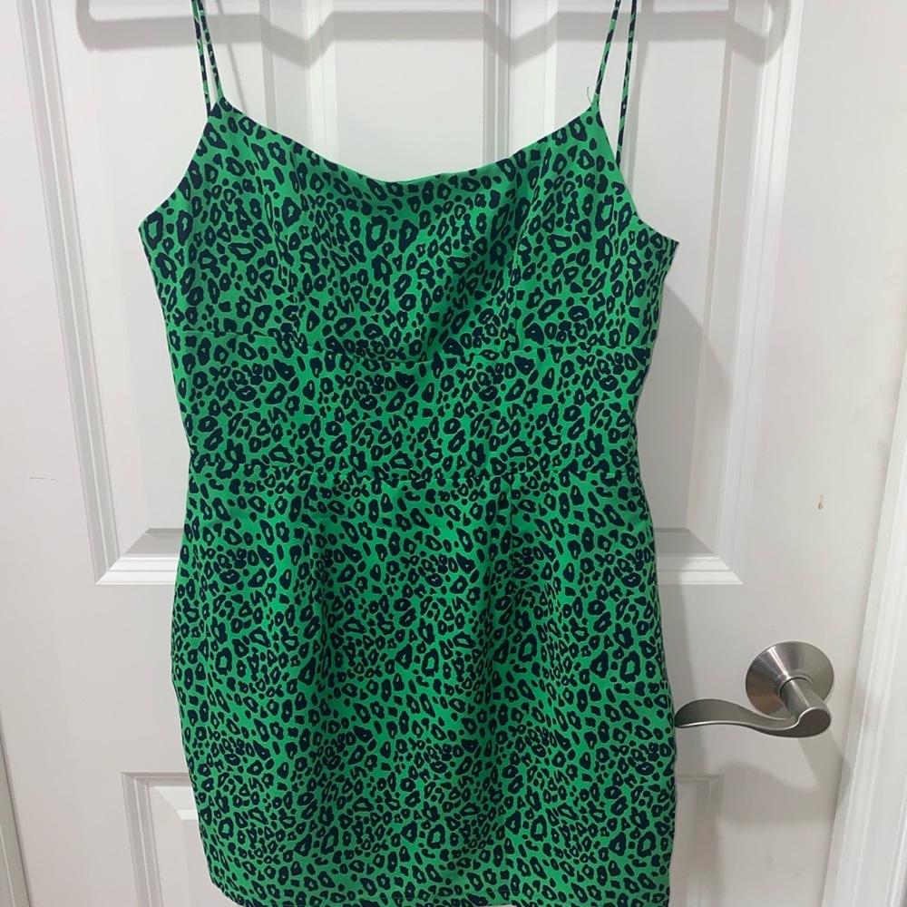 Green Cheetah Mini Dress